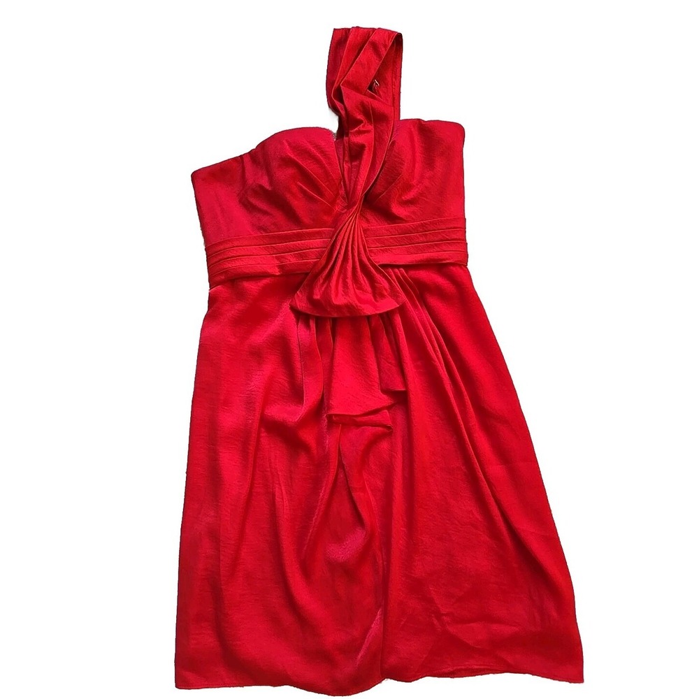 BCBGMAXAZRIA Palais Women Size 4‎ Red One Shoulder 1/2 Zip Dress